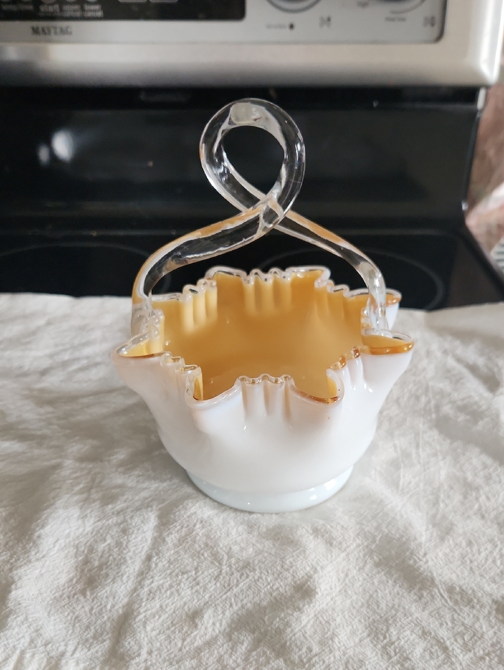 Beautiful Vintage Victorian Bohemian Basket